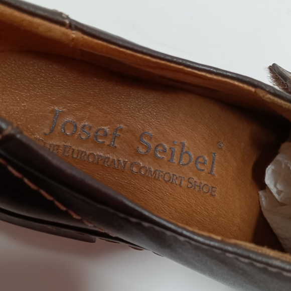 JOSEF SEIBEL Leather Monk Strap w/ Hook & Loop Square Toe Chunky Heel - Picture 10 of 13